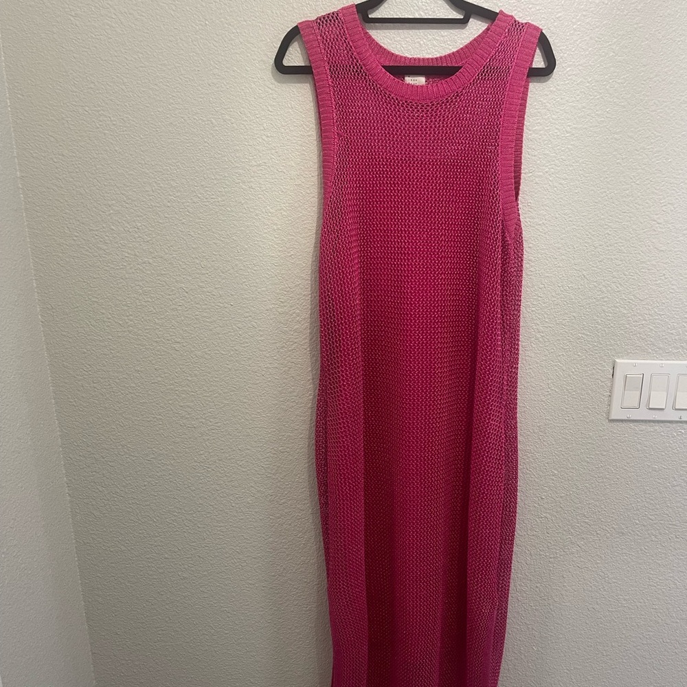 a new day Fuchsia Pink Knit Midi Dress